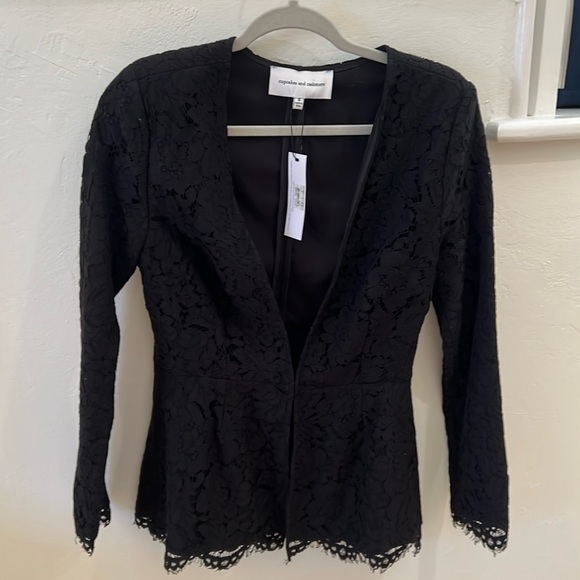 NWT Cupcakes and Cashmere Black Lace Tess Blazer Size Small - Picture 2 of 9